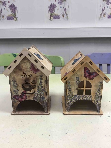 Оформление чайных домиков в технике -Декупаж